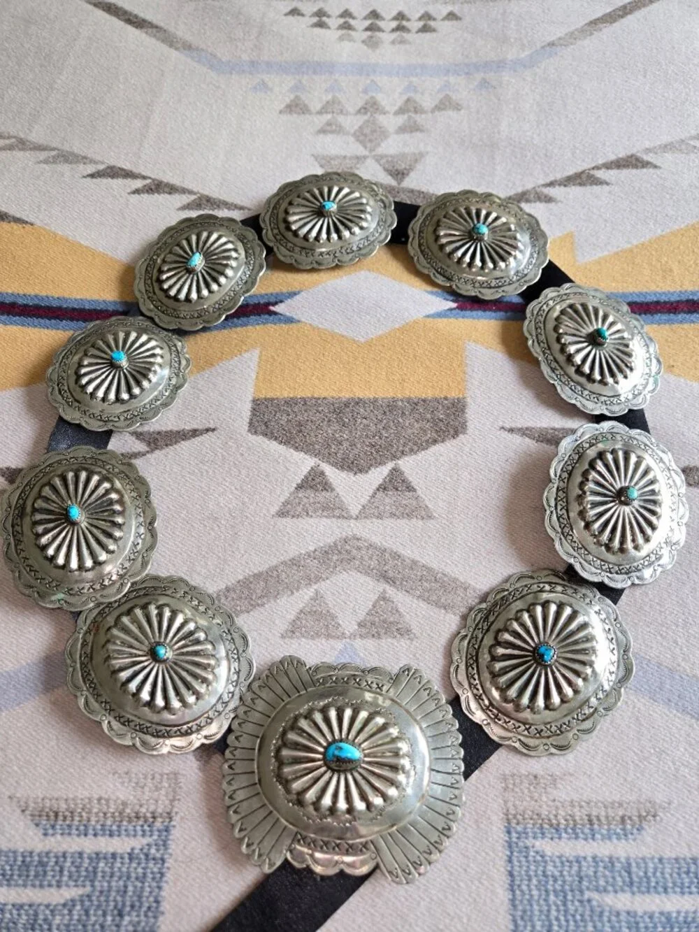 Vintage 1960's Gorgeous Large Concho Belt